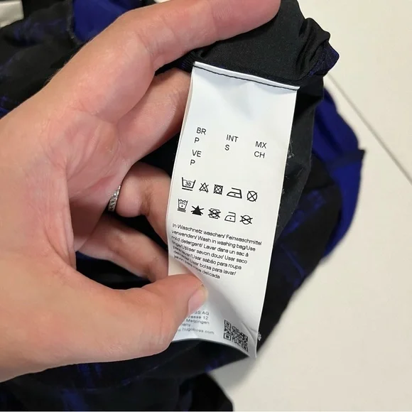 Hugo Boss Blue Black Sheath Career Dress Small I - Picture 6 of 10